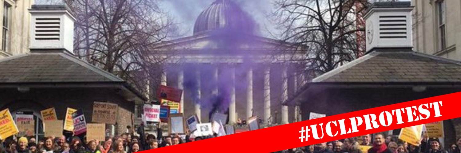 UCL protest banner
