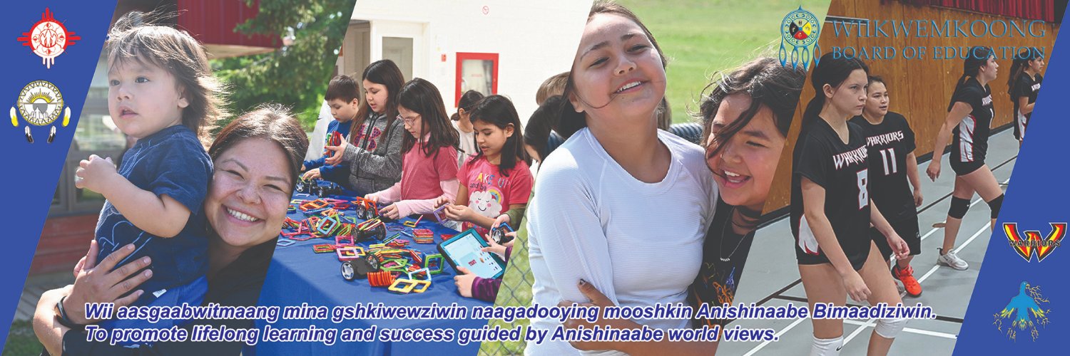 The Wiikwemkoong Board of Education banner