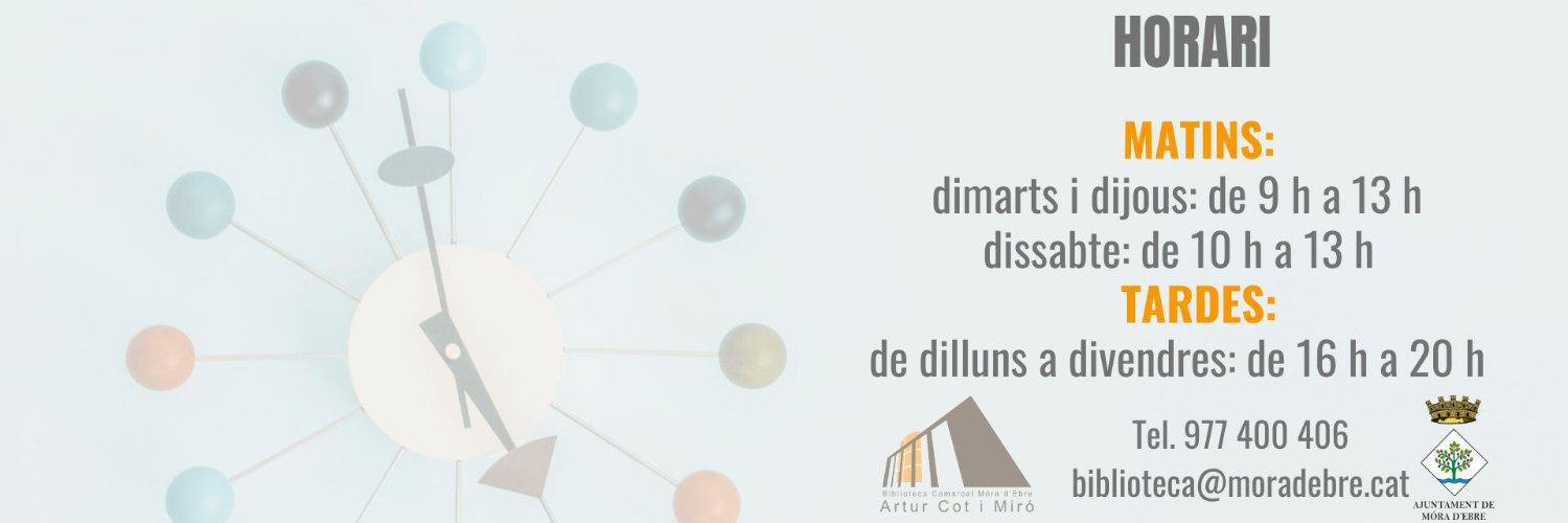 Biblioteca Comarcal de Móra d'Ebre Artur Cot Miró banner