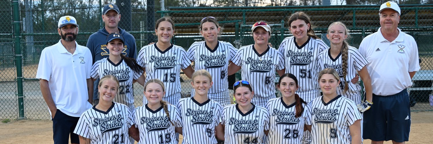 Stripes and Strikes Softball banner