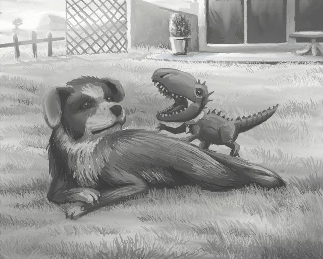 Protoceratops with a .30 cal machine gun banner