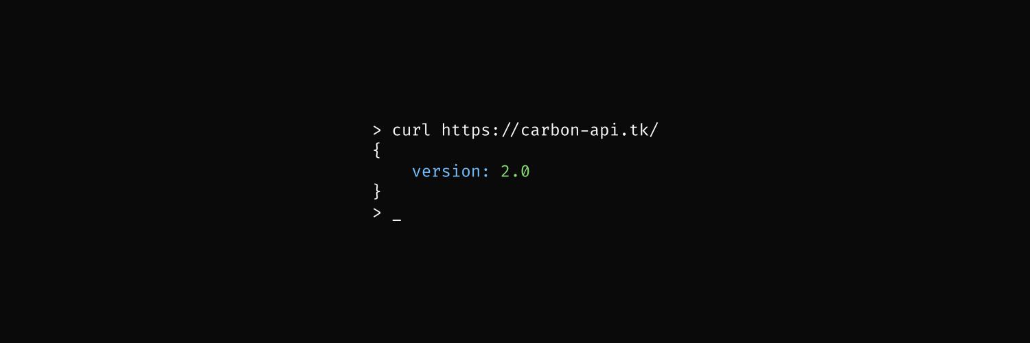Carbon API banner