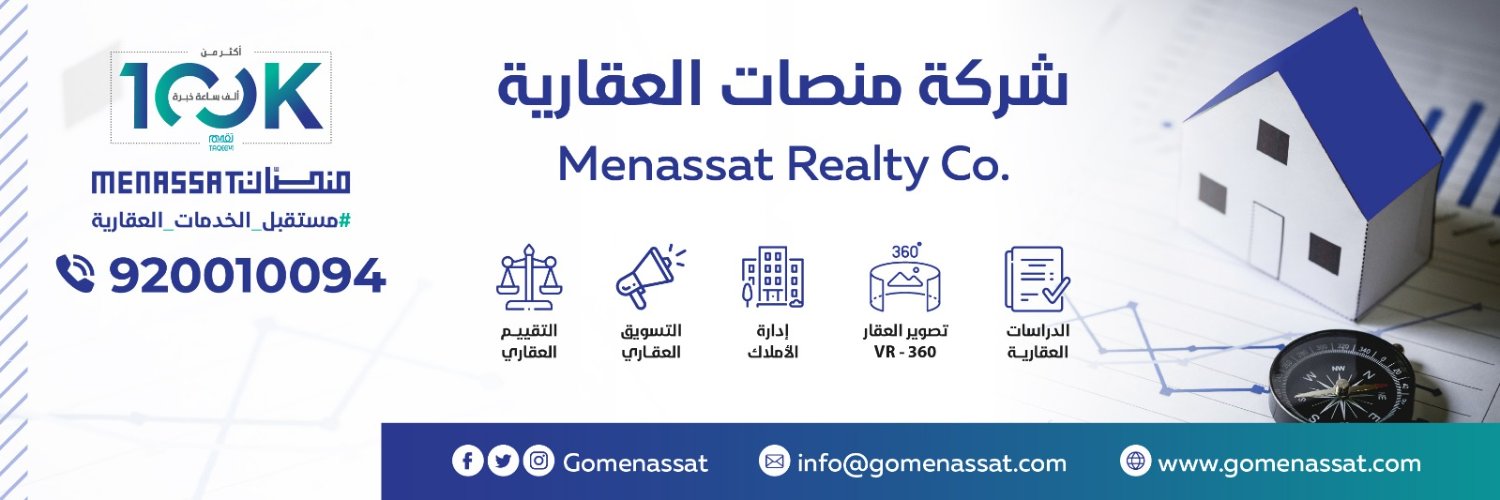شركة منصات العقارية Menassat Realty Co. Profile Banner