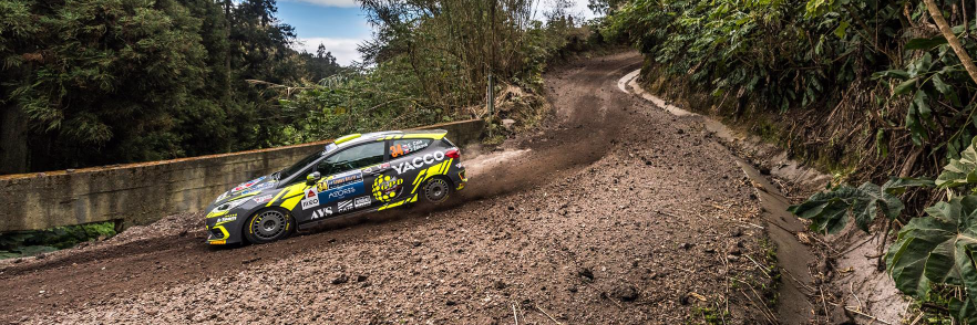 Erik Cais rally driver banner