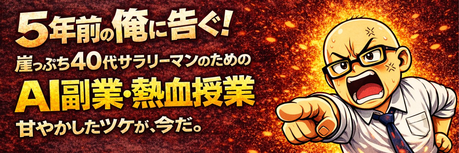 ガチコン親父@崖っぷち40代サラリーマンのためのAI副業・公開熱血授業 banner