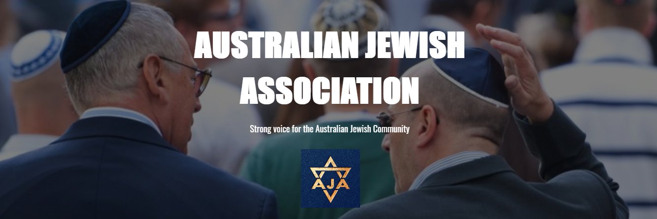 Australian Jewish Association's banner