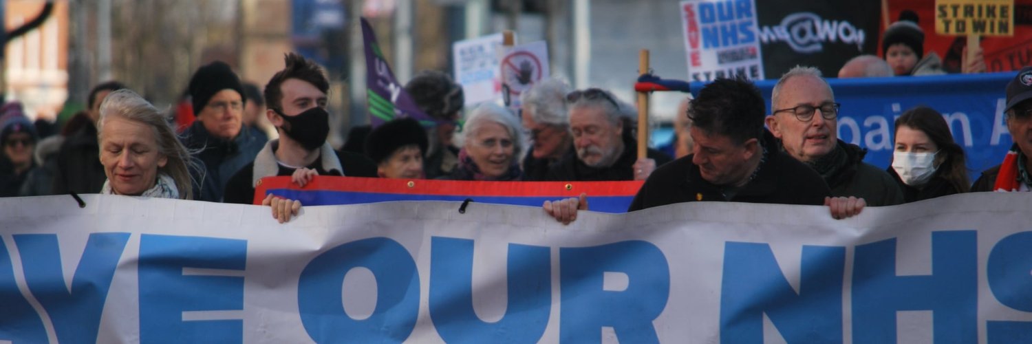 Save Our NHS Leicestershire banner