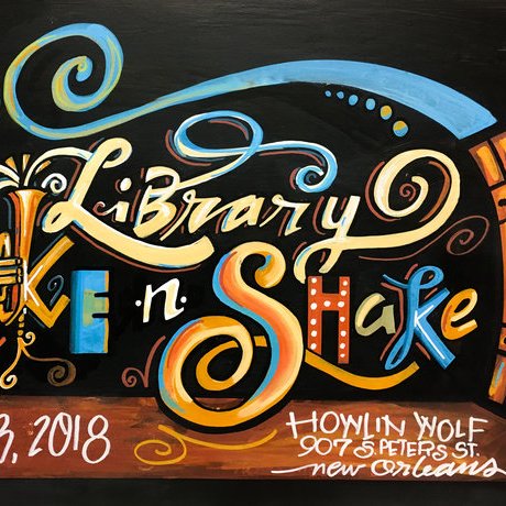 all day, free celebration of library/community partnerships at the Howlin Wolf Sat. 6/23 with free lunch, demos, workshops, snoballs, cash bar, and a brass band