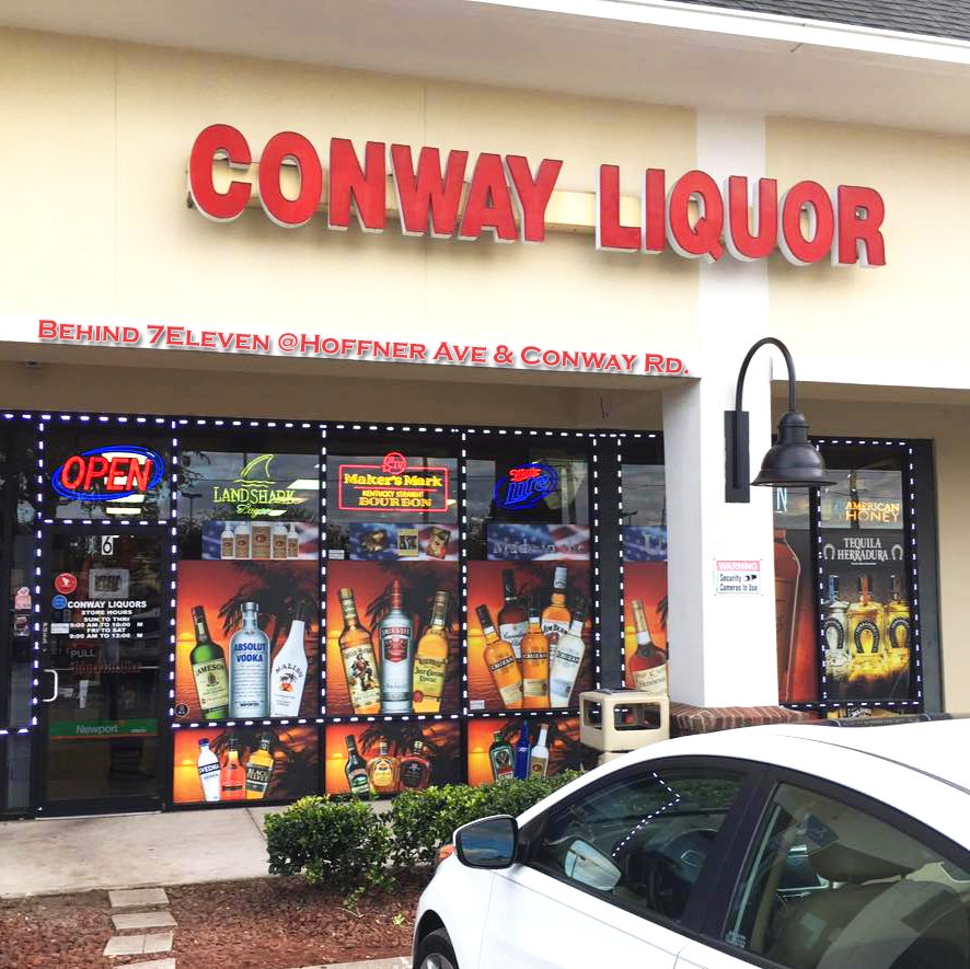 Great selection and great prices on beer, wine, liquor, mixers and more! Locally owned and operated in Conway, Florida. Behind 7Eleven on Hoffner & Conway Rd.