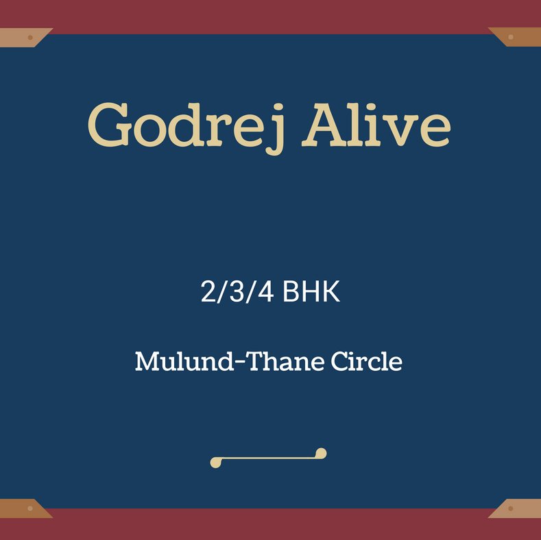Godrej Alive is an upcoming residential apartments in Mulund-Thane Circle in Mumbai. Call for more info on 2/3/4 BHK Apartments pricing.