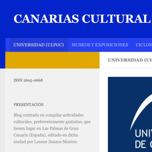 ☮️ Difundo información  principalmente vinculada a la cultura en Canarias,y también al Patrimonio Histórico-Cultural. Por @LeonorZozaya #ULPGC #CanariasCultural