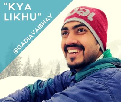 GadiaVaibhav's profile picture. Management Professional, Internet Assessor, Motivational Writer, Marketing Consultant, Philosopher(जीवन के प्रति एक अलग नजरिया) and Solo Traveler from India.