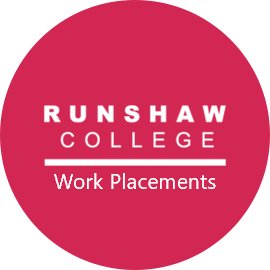 Twitter page of the Work Placement team at Runshaw College. Supporting our amazing students find work and industry placements. 😊