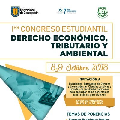 CongEcoUdeC's profile picture. 1er Congreso Estudiantil: Derecho Económico, Tributario y Ambiental. 8 y 9 de Octubre de 2018, Universidad de Concepción.