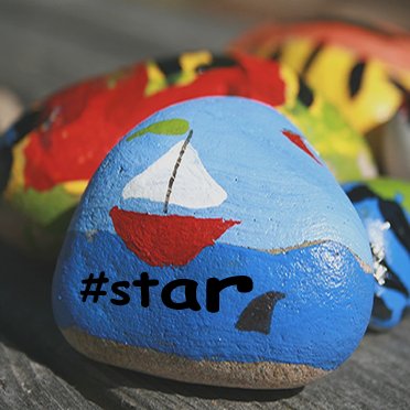 Painting pebbles to make people smile. Keep, rehide, make one and post photos here and on facebook. Because St. Anne's rocks! #star