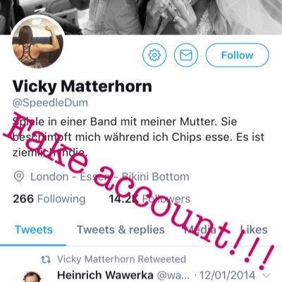 VersaillesTea's profile picture. I do not usually use twitter. I have created this account specifically to warn off and try to stop a fake account who is impersonating me! (speedledum)