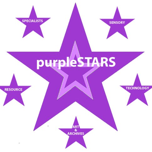 purpleSTARS inclusive researchers with/without learning disabilities and differences. Co-production using sensory materials, art, tech = more accessible museums