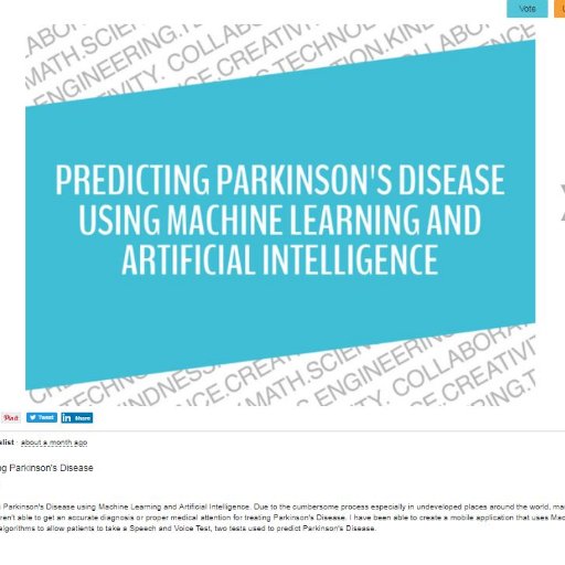 I am a high school student who is interested in using Artificial Intelligence to help Predict Parkinson's disease in its earlier stages and help patients.
