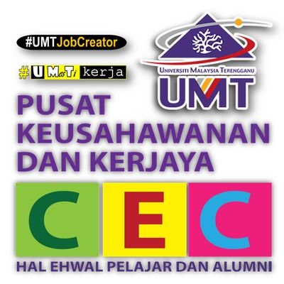 Pusat Keusahawanan dan Kerjaya (CEC)
Hal Ehwal Pelajar Dan Alumni
Universiti Malaysia Terengganu
#UMTJobCreator
#UMesTikerja