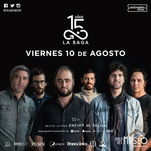 LA SAGA es una banda histórica del Rock Uruguayo que luego de 6 discos editados y un disco de Oro, emprende el festejo de sus 15 años de vida.