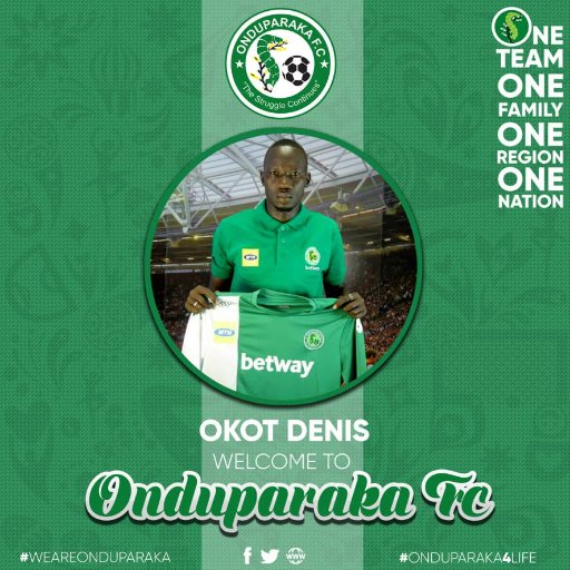 The official Twitter handle of Onduparaka FC Defender Okot Denis Oola