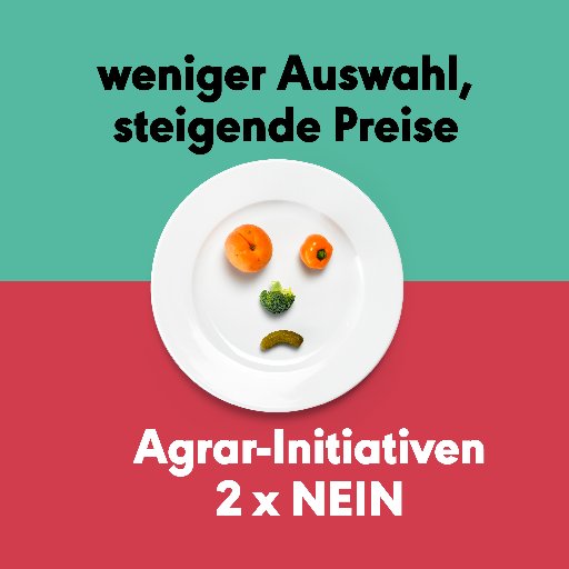 Wir engagieren uns gegen weniger Auswahl und steigende Preise! NEIN zur Fair-Food-Initiative #FFVI und zur Initiative für Ernährungssouveränität #ESVI! #abst18