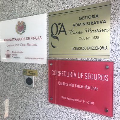 GESTORÍA ADMINISTRATIVA OFICIAL - ADMINISTRADOR DE FINCAS COLEGIADO-CORREDURÍA DE SEGUROS - ECONOMISTAS COLEGIADOS