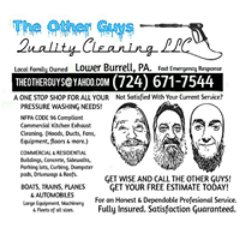 Theotherguys20's profile picture. We are a pressure washing company. We do kitchen exhaust systems, and kitchen equipment, buildings ,houses decks, side walks ,driveways ,parking lots,floors,