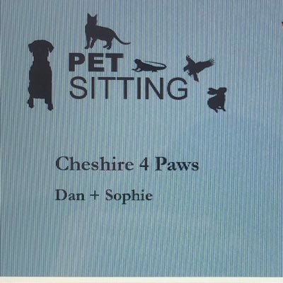 Pet sitters, Dog walkers 🐶, 🏡 Sitters, Cheshire Based 📍, cheshire4paws@outlook.com, Instagram @cheshire4paws