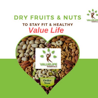 Valuelife Essentials Is the online Store for Dry Fruits, Nuts and seeds.
Natural, Best Quality Dry Fruits are available with reasonable price.