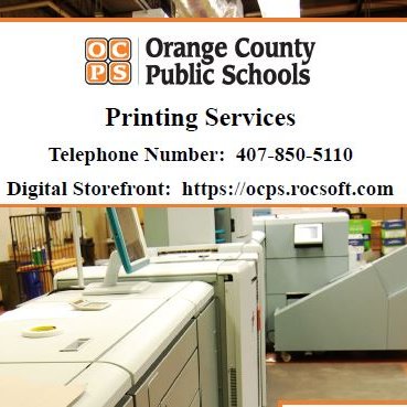 Orange County Public Schools Printing Services is now digital!  OCPS employees can access the digital store-front, WebCrd, at https://t.co/EDeLOyiG82.