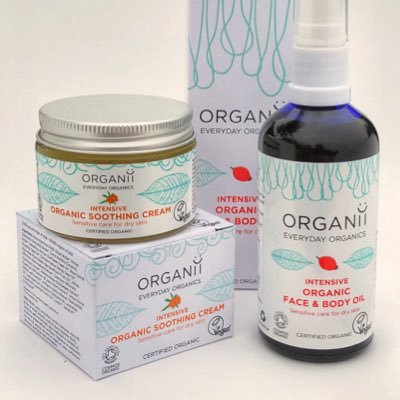organic vegan and natural skincare for sensitive, dry and allergy prone skin. Organii intensive range