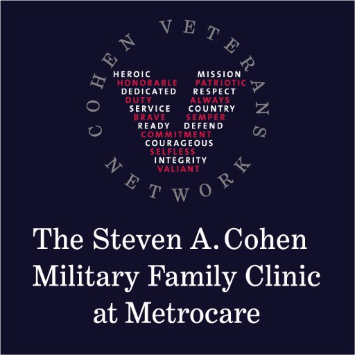 The Cohen Clinic at Metrocare provides high-quality mental health care to post-9/11 veterans and military families. Part of the @CohenVeterans Network.