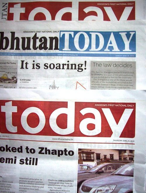 Kingdom's first National Daily newspaper, Thimphu, Bhutan