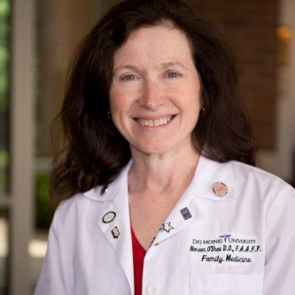 Noreen O’Shea DO works at Des Moines University in the Behavioral Medicine, Medical Humanities and Bioethics department and as a doctor at Primary Health Care
