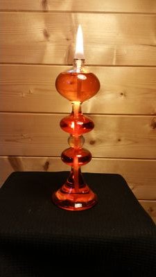 Hand blown glass oil lamps/candles made in Kent, England