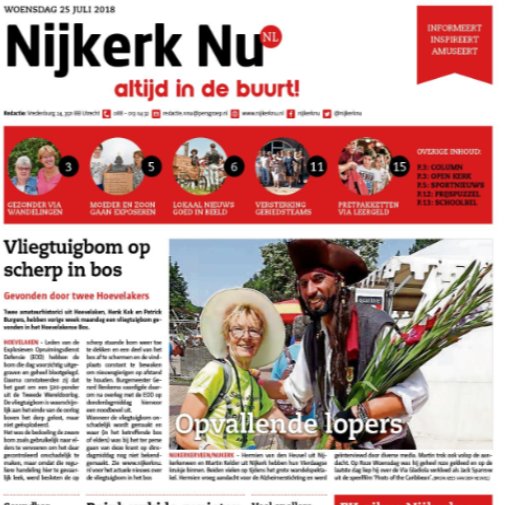 Huis-aan-huis krant op woensdag in Nijkerk, Nijkerkerveen en Hoevelaken