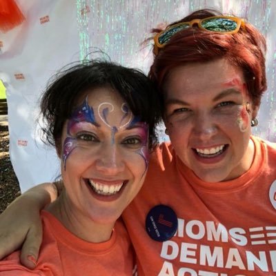 Socially active mom, Moms Demand Action volunteer