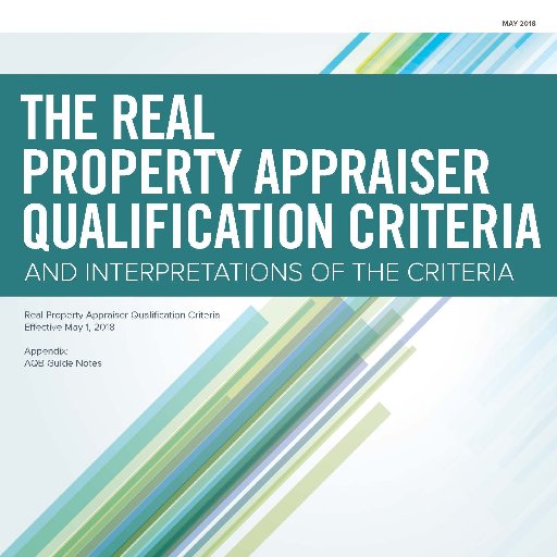 The Appraiser Qualifications Board (AQB) is authorized by Congress to establish minimum education, experience & examination criteria for real estate appraisers.