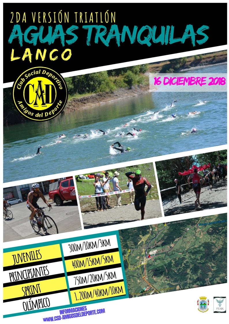 AguasLanco's profile picture. Su objetivo es generar un evento deportivo de alto nivel, que posicione y consolide a la comuna de Lanco como destino turístico-deportivo a nivel nacional.