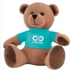 CrowdCARE bear @UniMelbDOVS @unimelb... mascot for #CrowdCARE: transforming how practitioners discover & use appraised research evidence through #crowdsourcing.