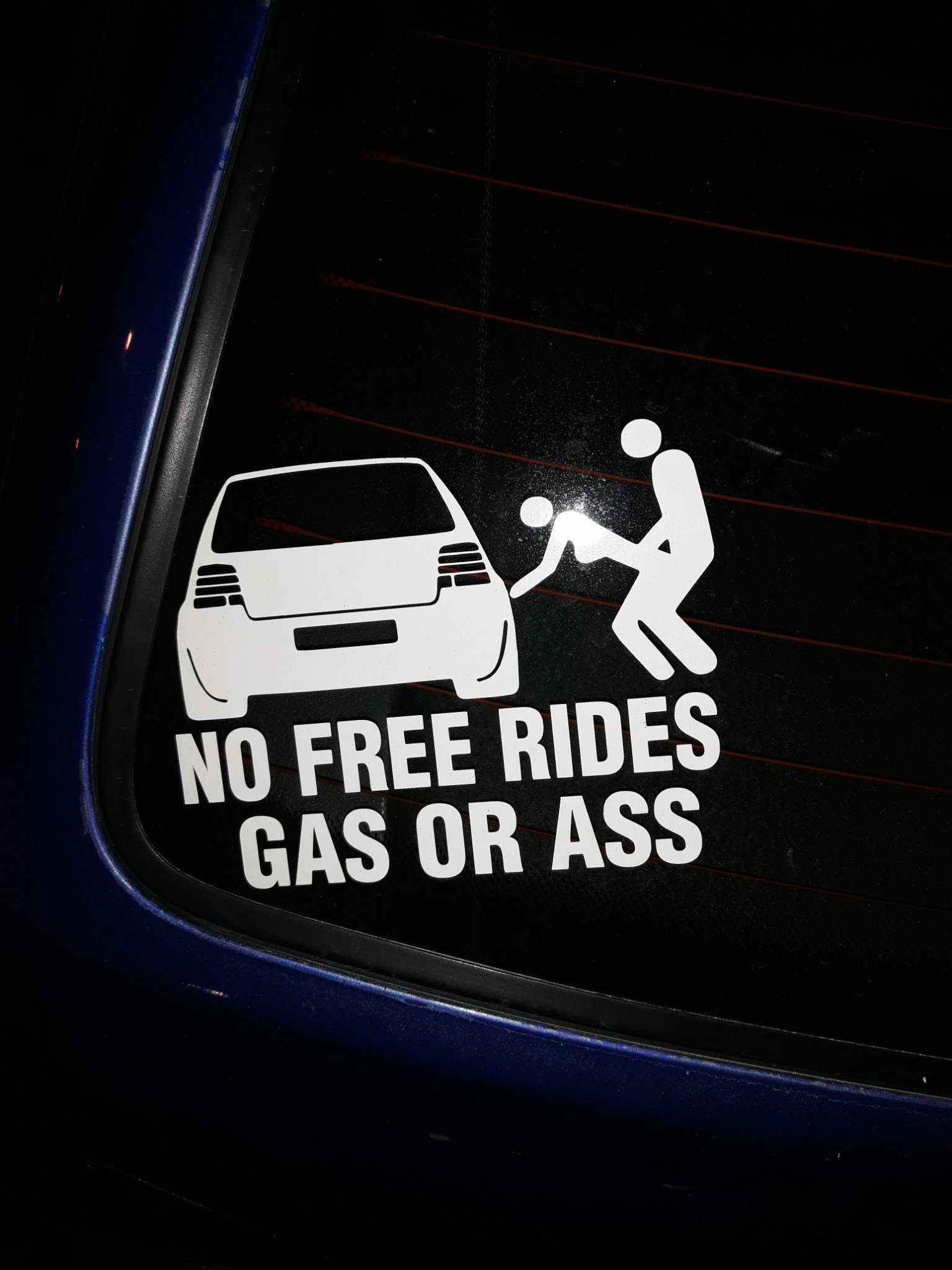 No free rides gas or ass funny car decal vinyl sticker for window bumper panel
