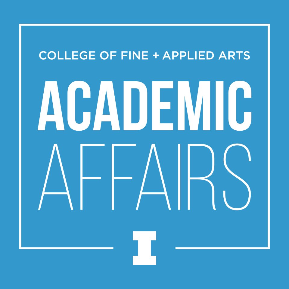 Academic updates and campus events for current students in the College of Fine + Applied Arts at the University of Illinois at Urbana-Champaign
