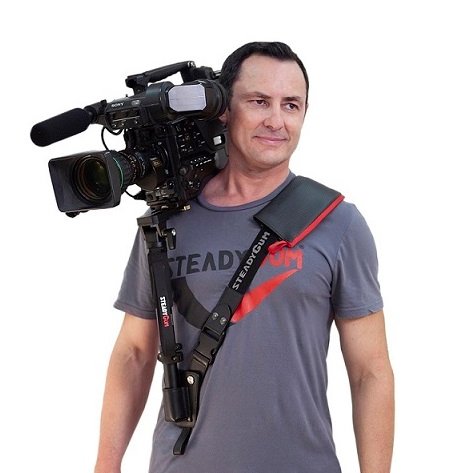 SteadyGum is a patented, innovative product for camera operators, reducing physical exertion by 80%.