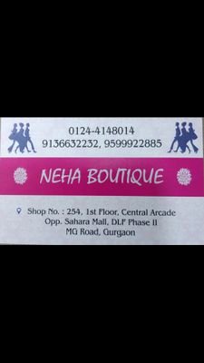 Hello

Owner/NEHA BOUTIQUE

Stylish designer's  and  Stitching work