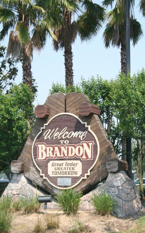Brandon, FL is located in Hillsborough County bordering Tampa.