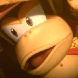 I am the brave Diddy Kong. Show yourself, if you are friendly. If not, then get ready for the fight of your life!