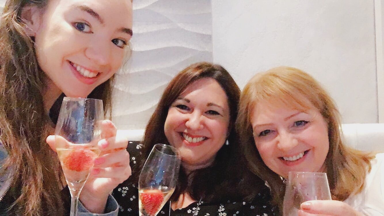 Mum Barbara, daughters Naomi and Mary, talking about wine