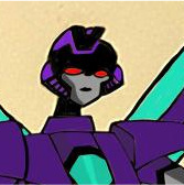Starscream's femme clone. Taking refuge on a certain planet away from Sentinel Moron's idiocy.