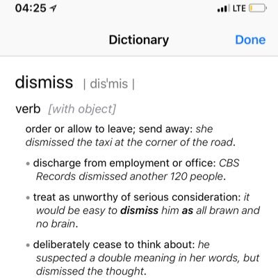 Dismissed  DISMISSED definition 